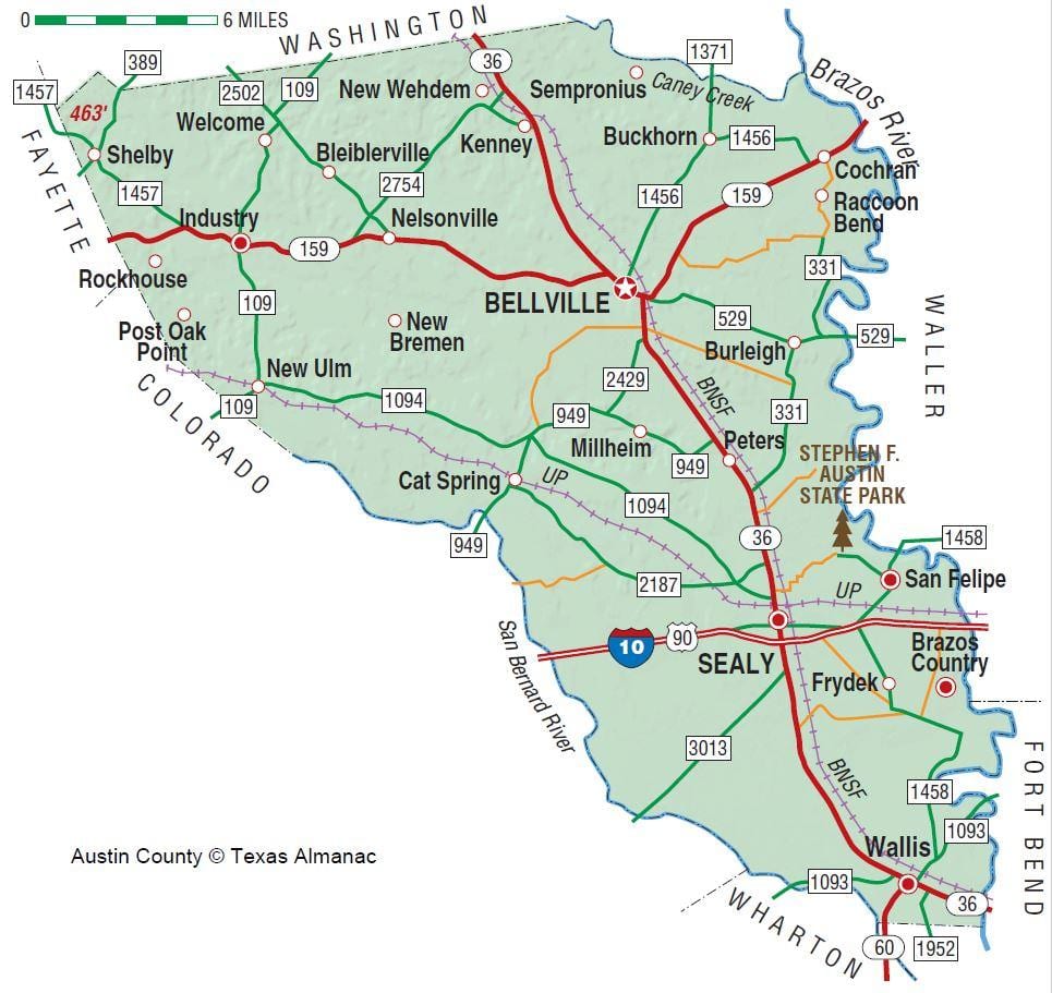 Austin county kartta